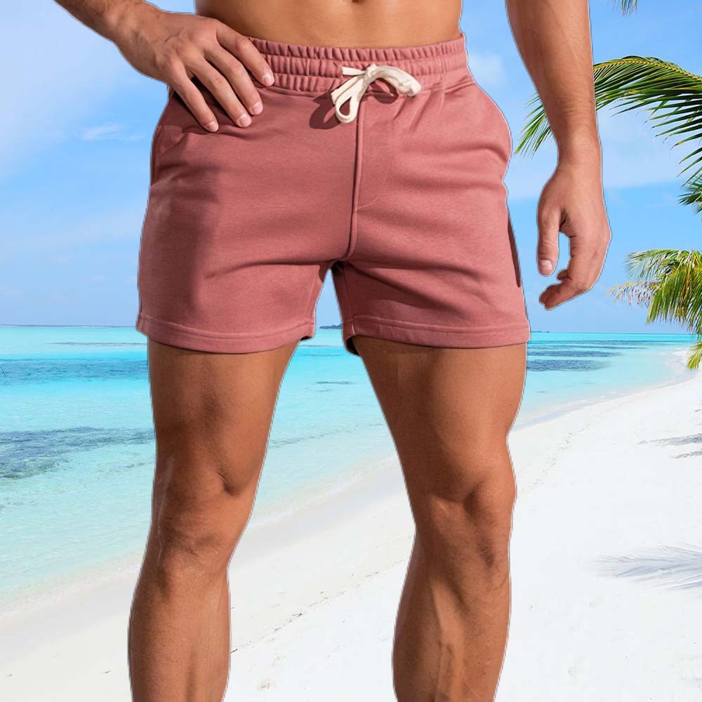 Cotton sports shorts with elastic waist