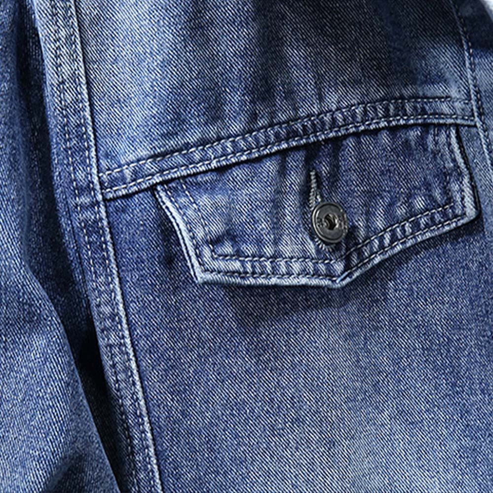 Men's Hooded Vintage Denim Jacket