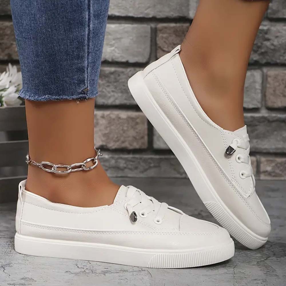 Women's casual versatile white walking shoes