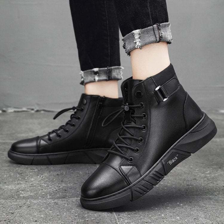 2024 New Year Hot Sale-Men's Casual Versatile Genuine Leather Ankle Boots