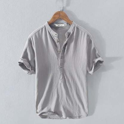 🔥Nueva camisa casual de lino de manga corta para hombre