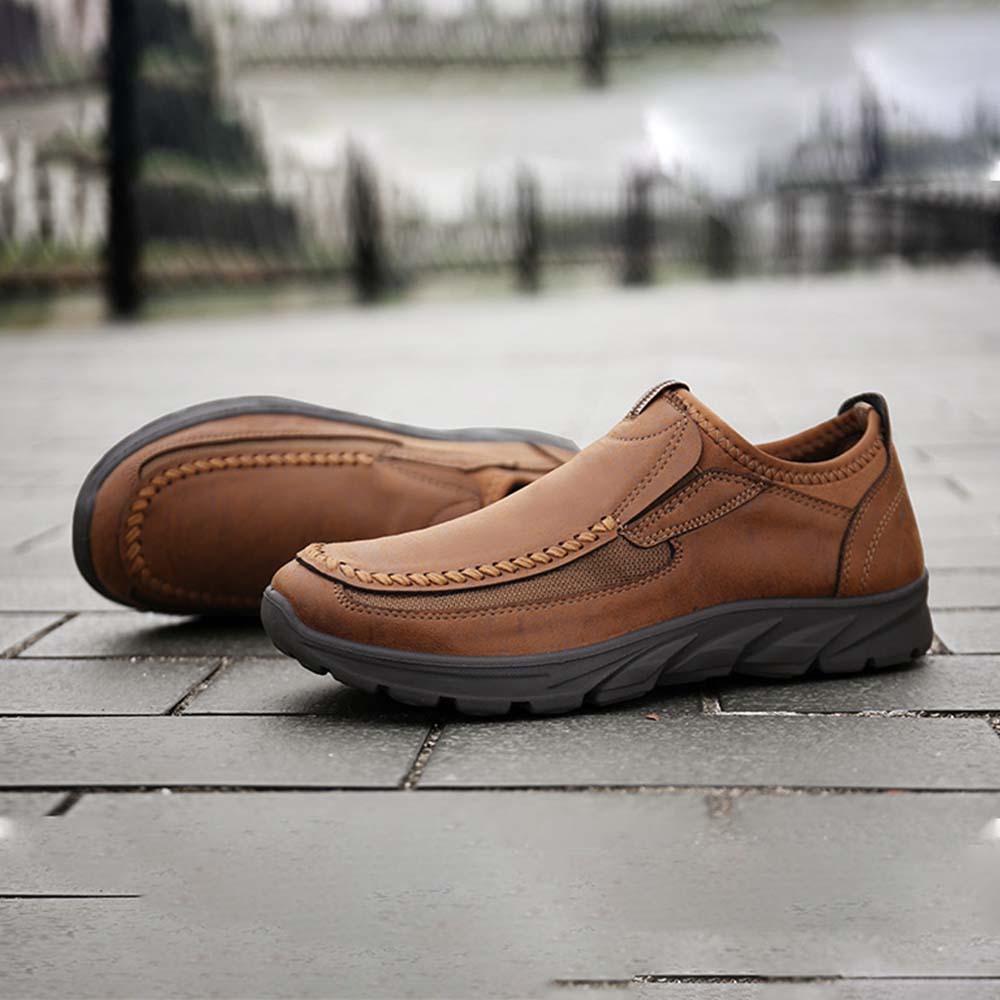 Smiledeer Men's Casual Breathable Leather Loafers