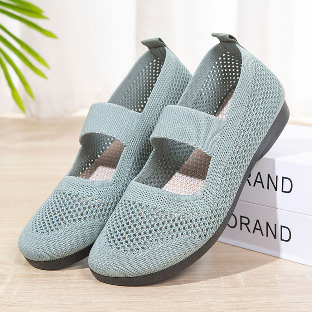 Spring and Autumn Women's Hollow Fly Knit Slip-on Casual Shoes