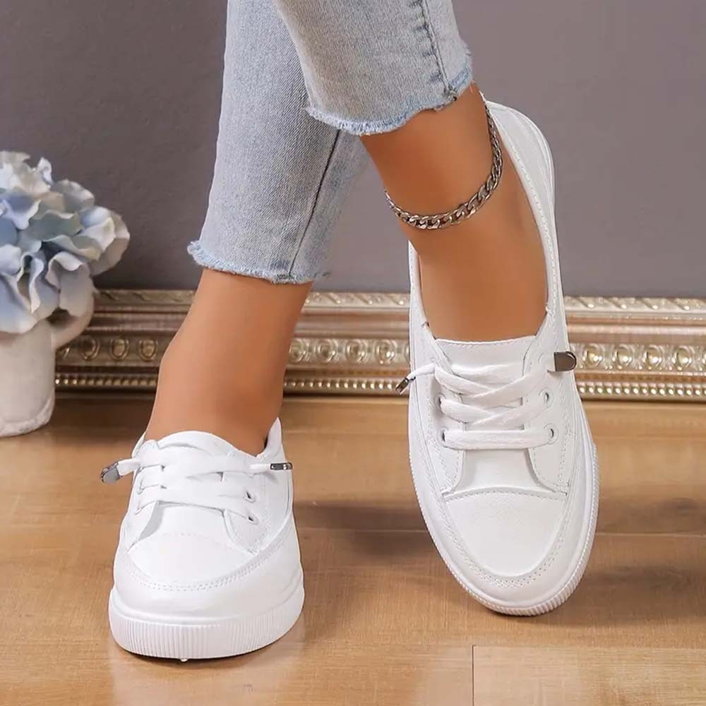 Women's casual versatile white walking shoes