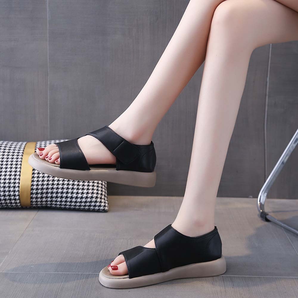 Sandalias con soporte de suela blanda estilo romano para mujer