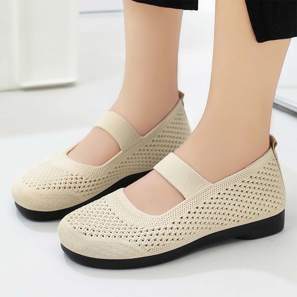 Spring and Autumn Women's Hollow Fly Knit Slip-on Casual Shoes