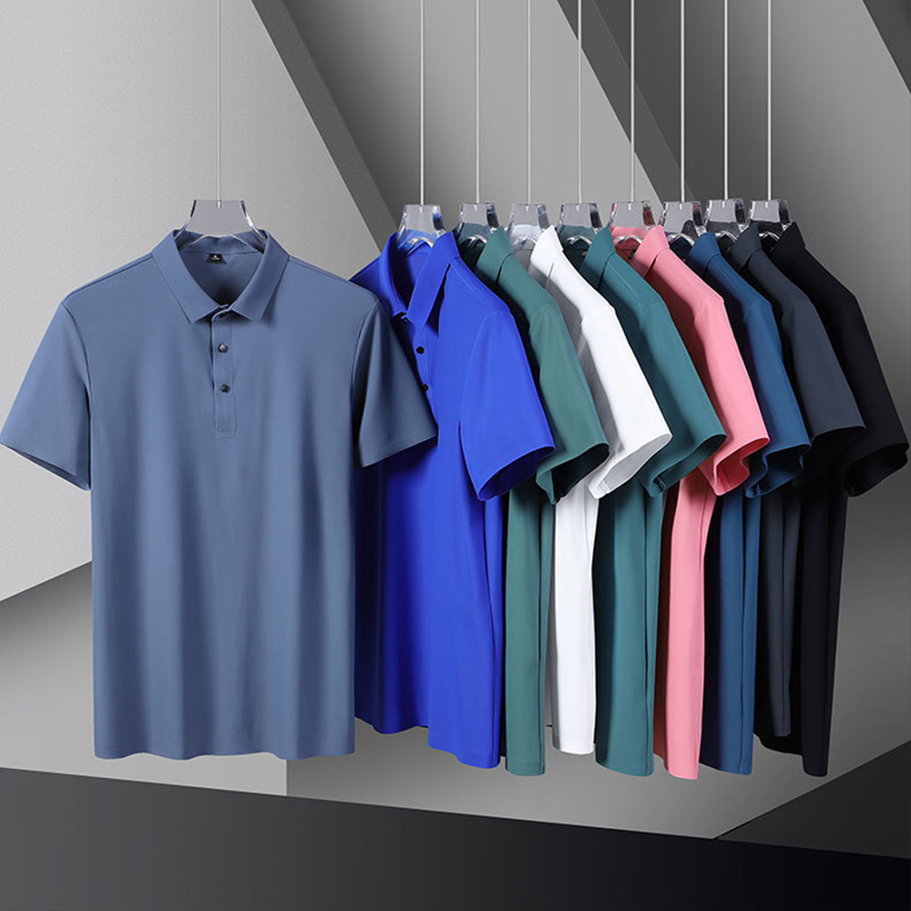 Men's Breathable Ice Silk Short Sleeve Polo Shirt