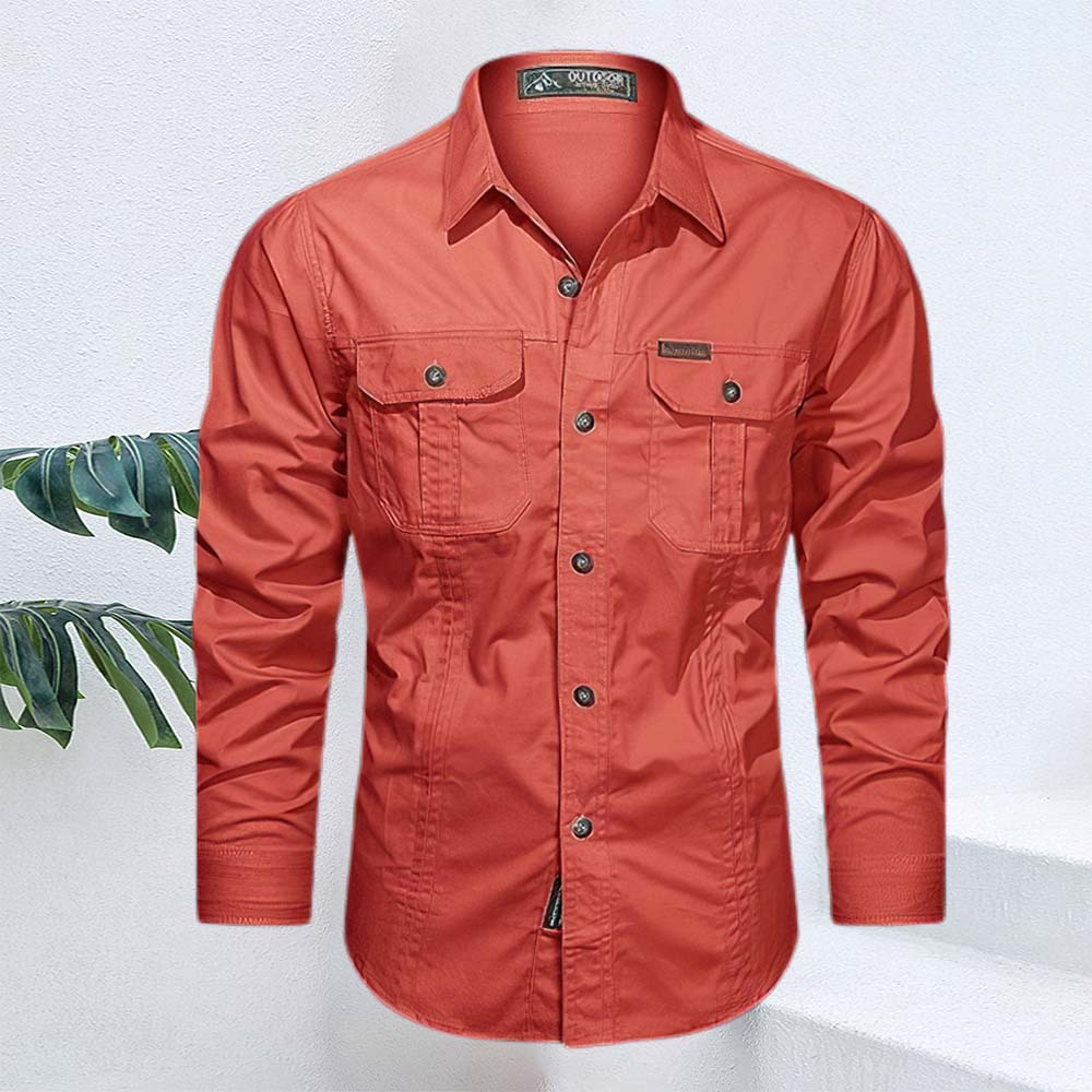 Men's new pure cotton casual long-sleeved shirt jacket