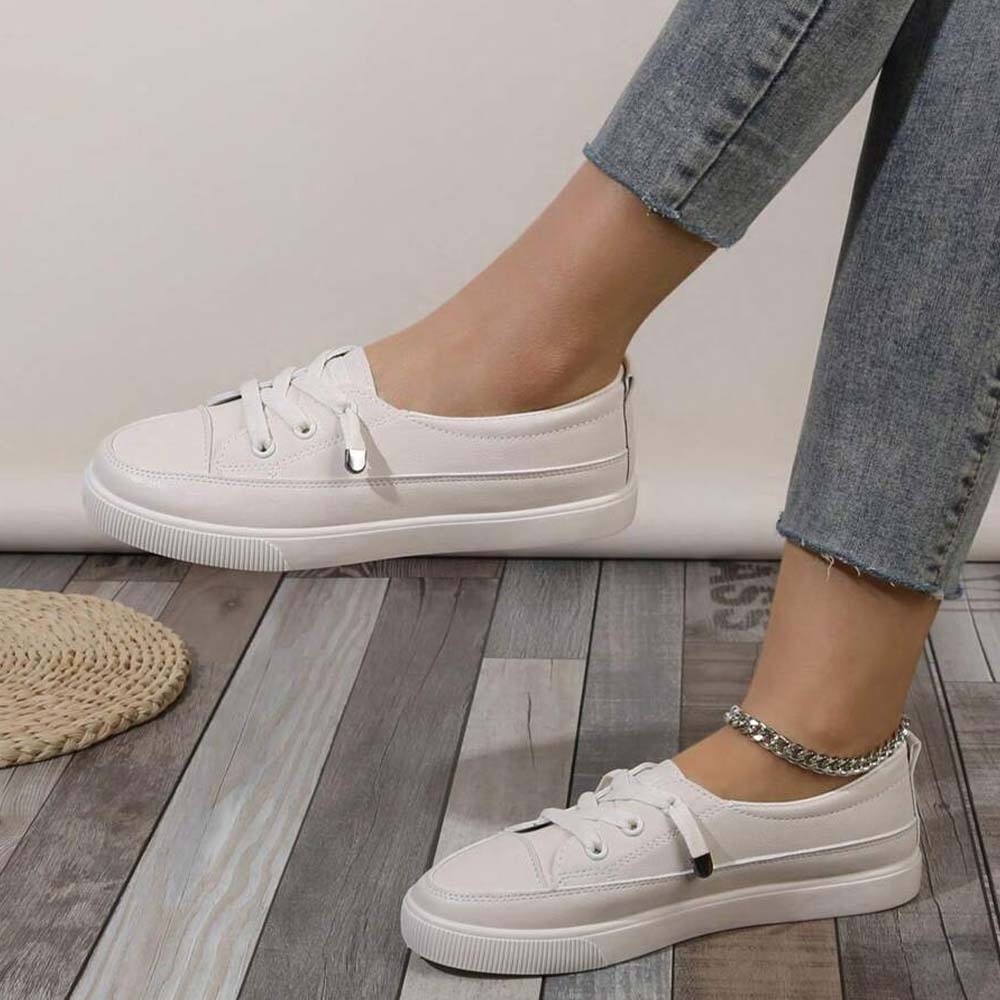 Women's casual versatile white walking shoes