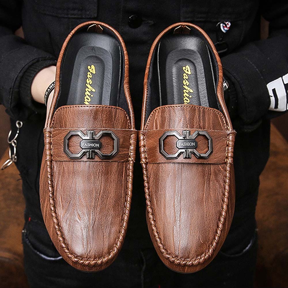 Zapatillas de hombre de piel transpirable con suela suave