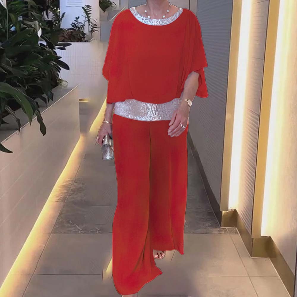 Traje de retazos de lentejuelas de gasa a la moda para mujer