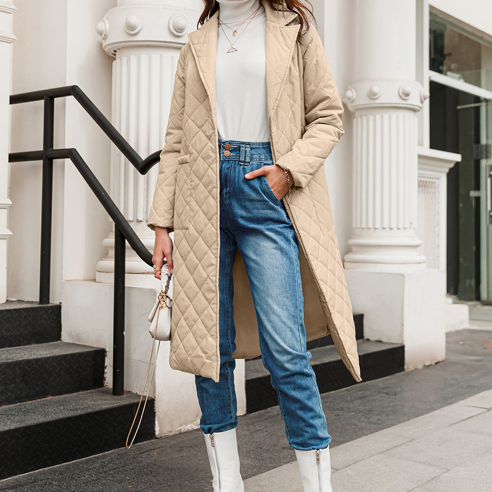 New winter women's over-the-knee mid-length cotton jacket