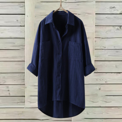 Olivoslindo Camisa casual mujer lino algodón color liso