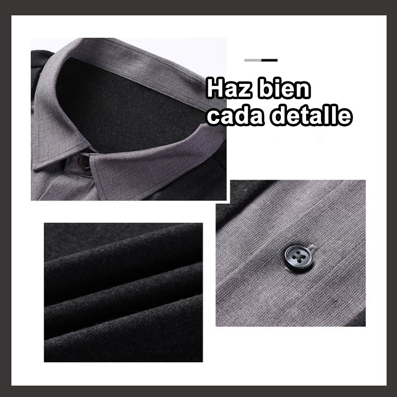 Cárdigan de punto camisa falsa de dos piezas para hombre