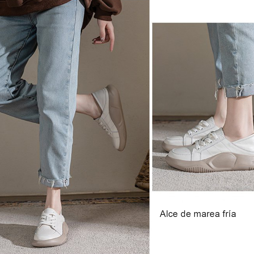 Olivoslindo Zapatos de mujer casuales cómodos de suela gruesa