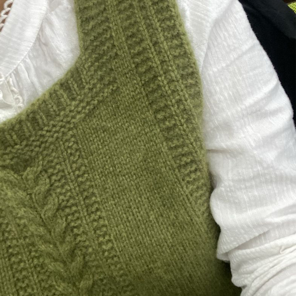 Olivoslindo™️ Chaleco de punto con cuello cuadrado para mujer de primavera y otoño