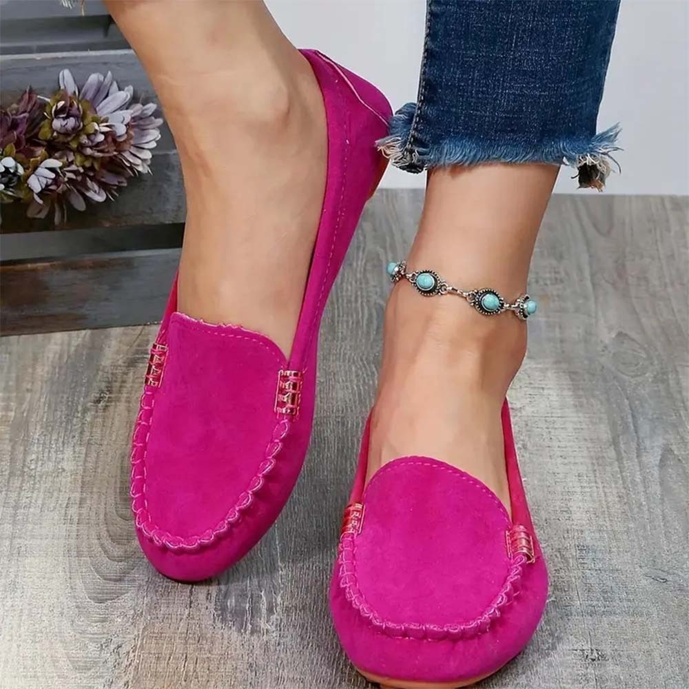Women's comfortable flats, fashionable slip-on soft-soled loafers