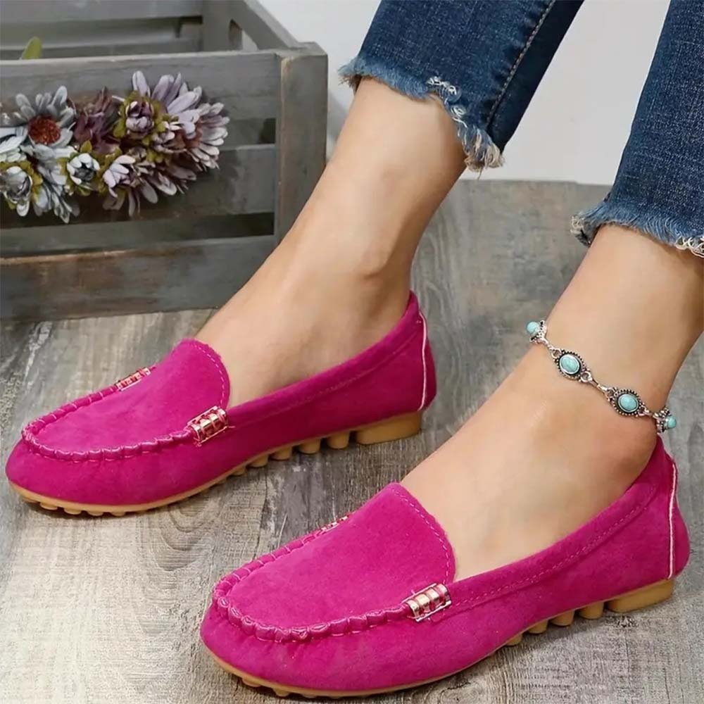 Women's comfortable flats, fashionable slip-on soft-soled loafers