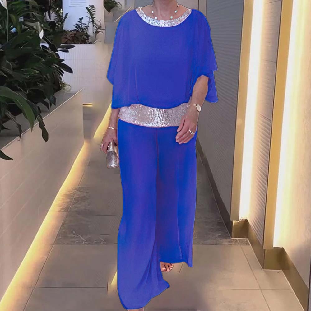 Traje de retazos de lentejuelas de gasa a la moda para mujer