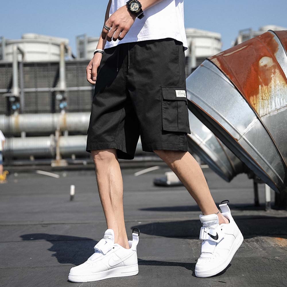 Pantalones cortos cargo informales con múltiples bolsillos para hombre, novedad de verano 2024
