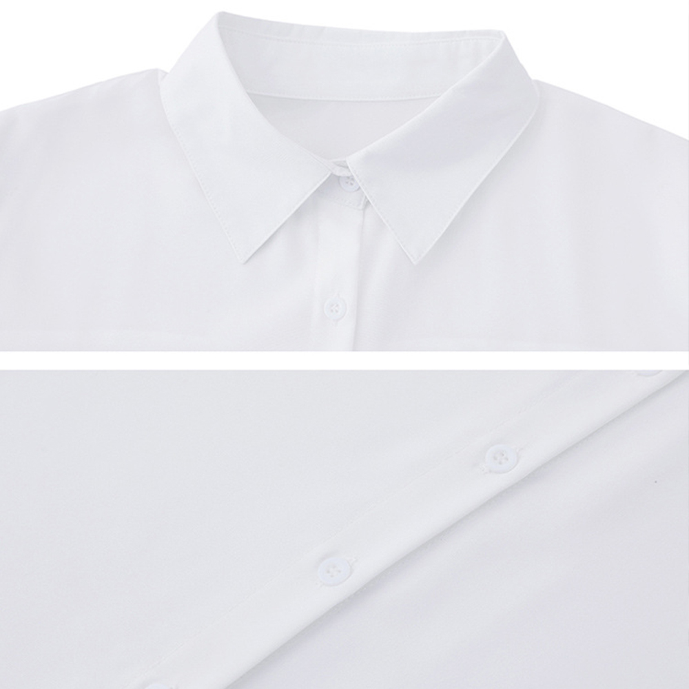 Fashionable long solid color casual long-sleeved shirt for women