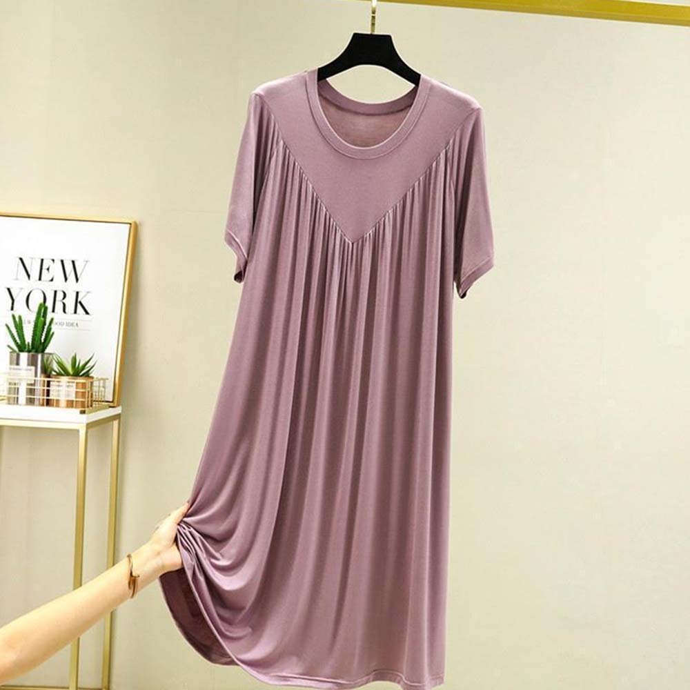 2024 Nuevo vestido de pijama suelto de manga corta súper suave y fino