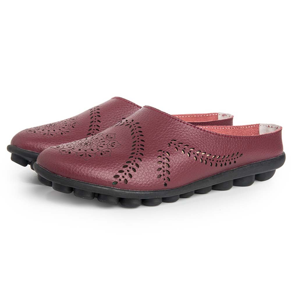 Olivoslindo Zapatos Dodge bajos de cuero informales para mujer de primavera y verano