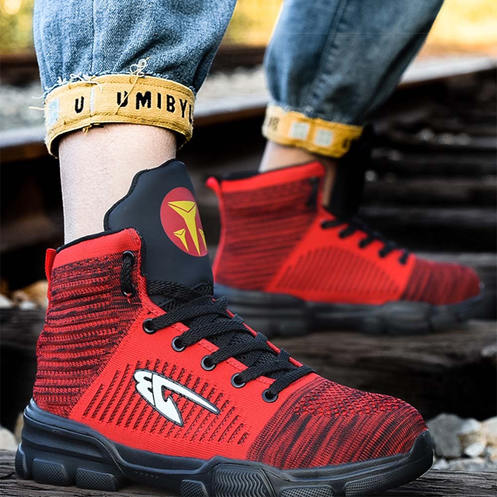 Men's anti-smash and anti-puncture high-top safety shoes