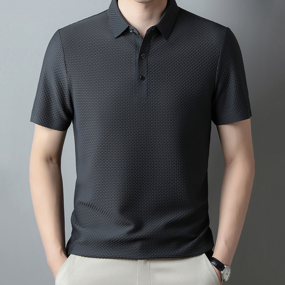 Sparkrhythm Summer new men's mesh ice silk solid color POLO shirt short-sleeved T-shirt