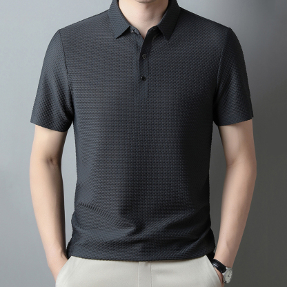 Sparkrhythm Summer new men's mesh ice silk solid color POLO shirt short-sleeved T-shirt
