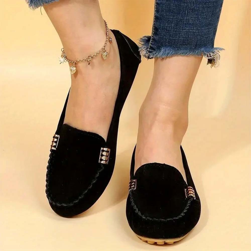 Women's comfortable flats, fashionable slip-on soft-soled loafers