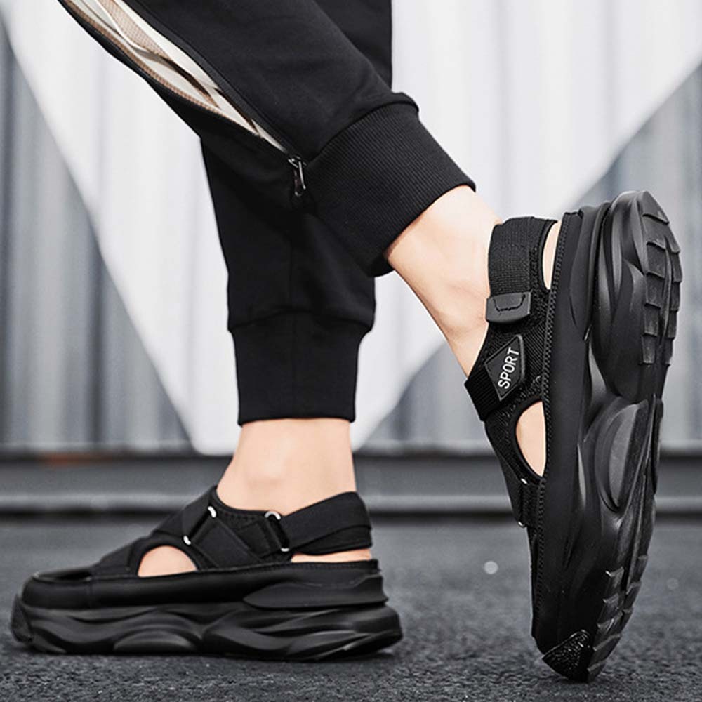 Sandalias deportivas con suela gruesa y velcro transpirable para hombre