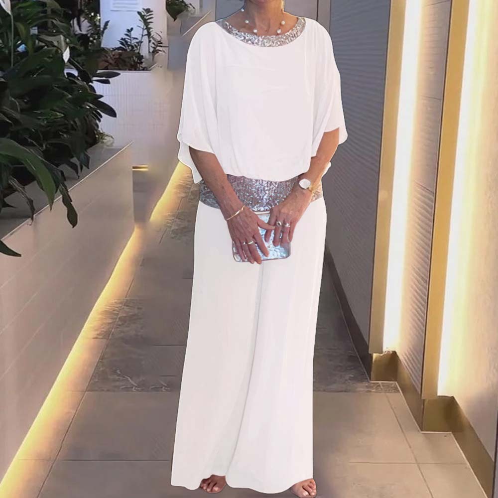 Traje de retazos de lentejuelas de gasa a la moda para mujer