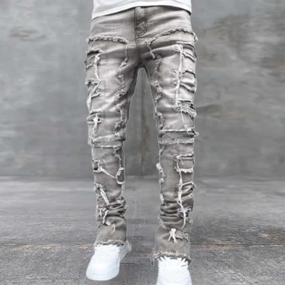 Stylish Retro Men's Stretch Denim Straight Leg Pants