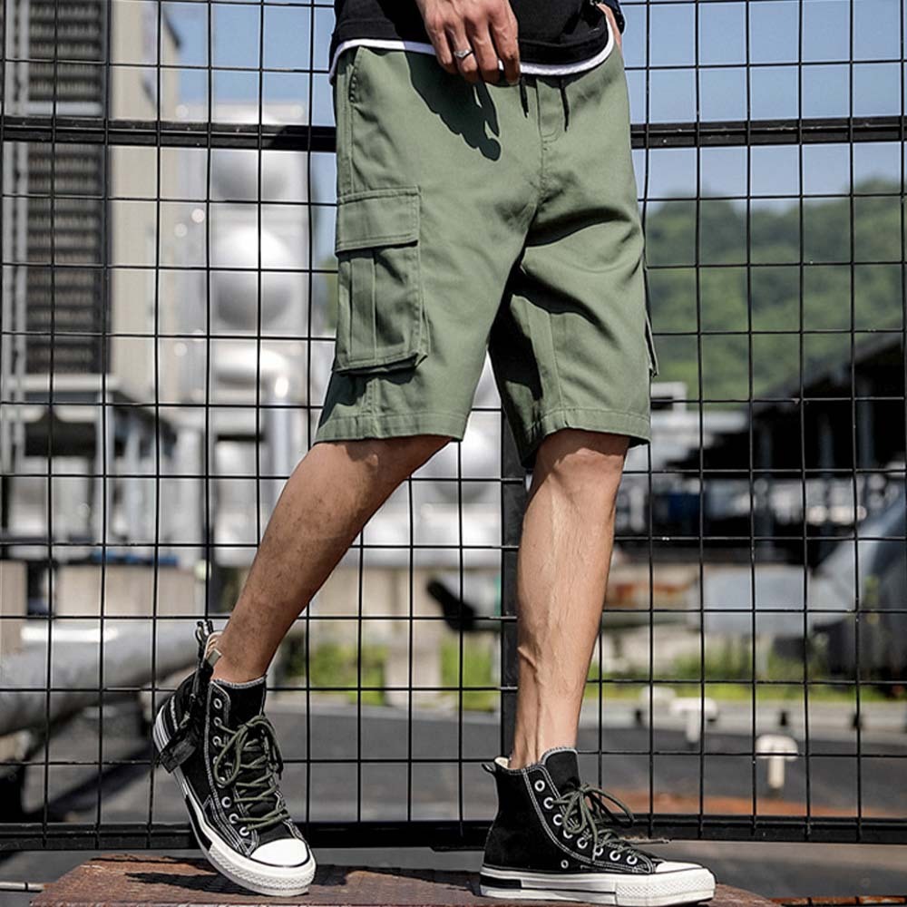 Pantalones cortos cargo informales con múltiples bolsillos para hombre, novedad de verano 2024