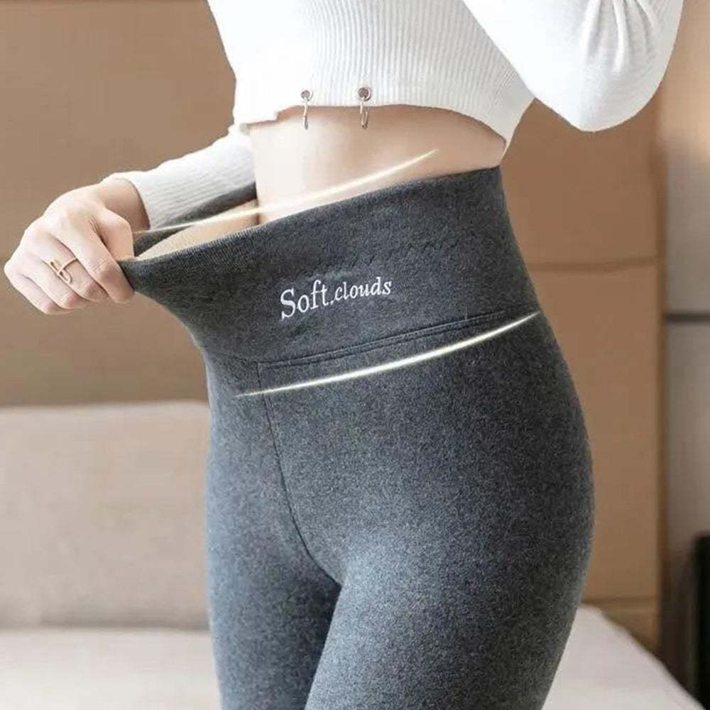 Figcoco Ladies fashion comfortable fleece warm leggings