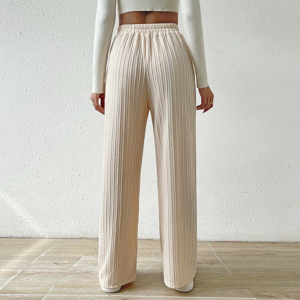 2024 nuevos pantalones de pierna ancha tejidos para mujer