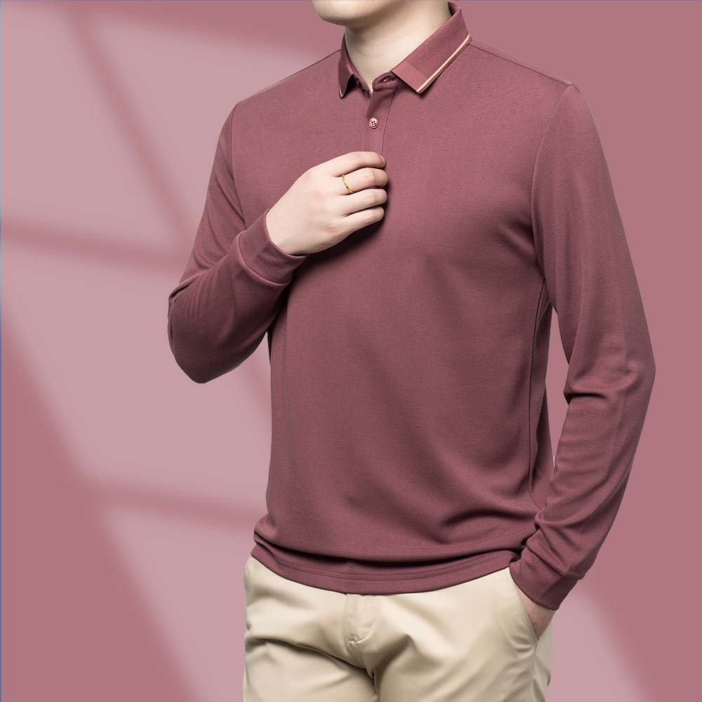Men's Fashion Business Long Sleeve Shirt T-Shirt
