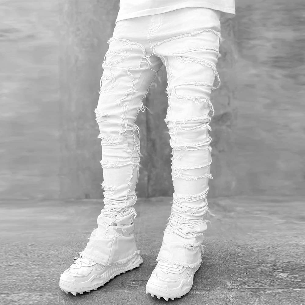 Stylish Retro Men's Stretch Denim Straight Leg Pants