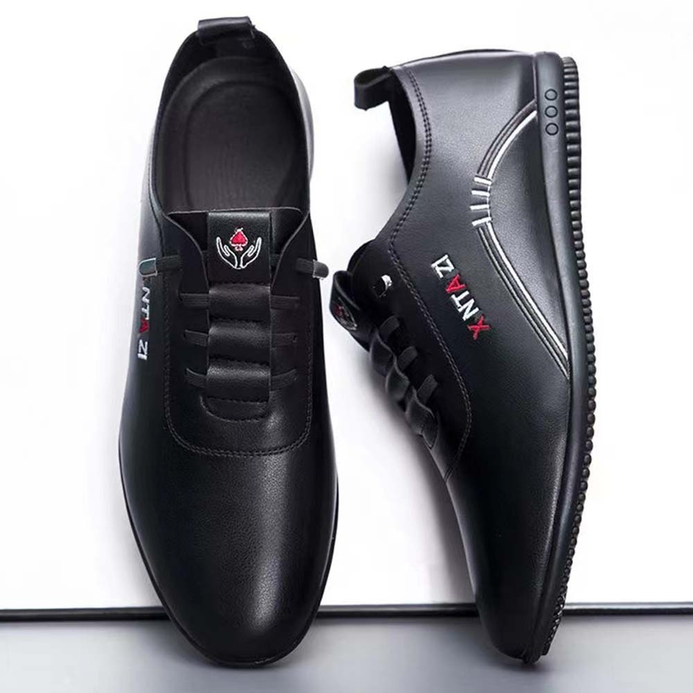 Zapatos casuales de cuero con suela blanda y estilo para hombre