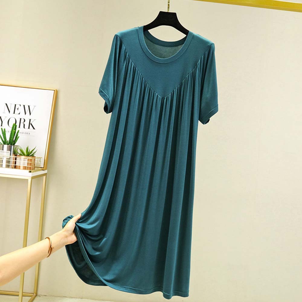 2024 Nuevo vestido de pijama suelto de manga corta súper suave y fino