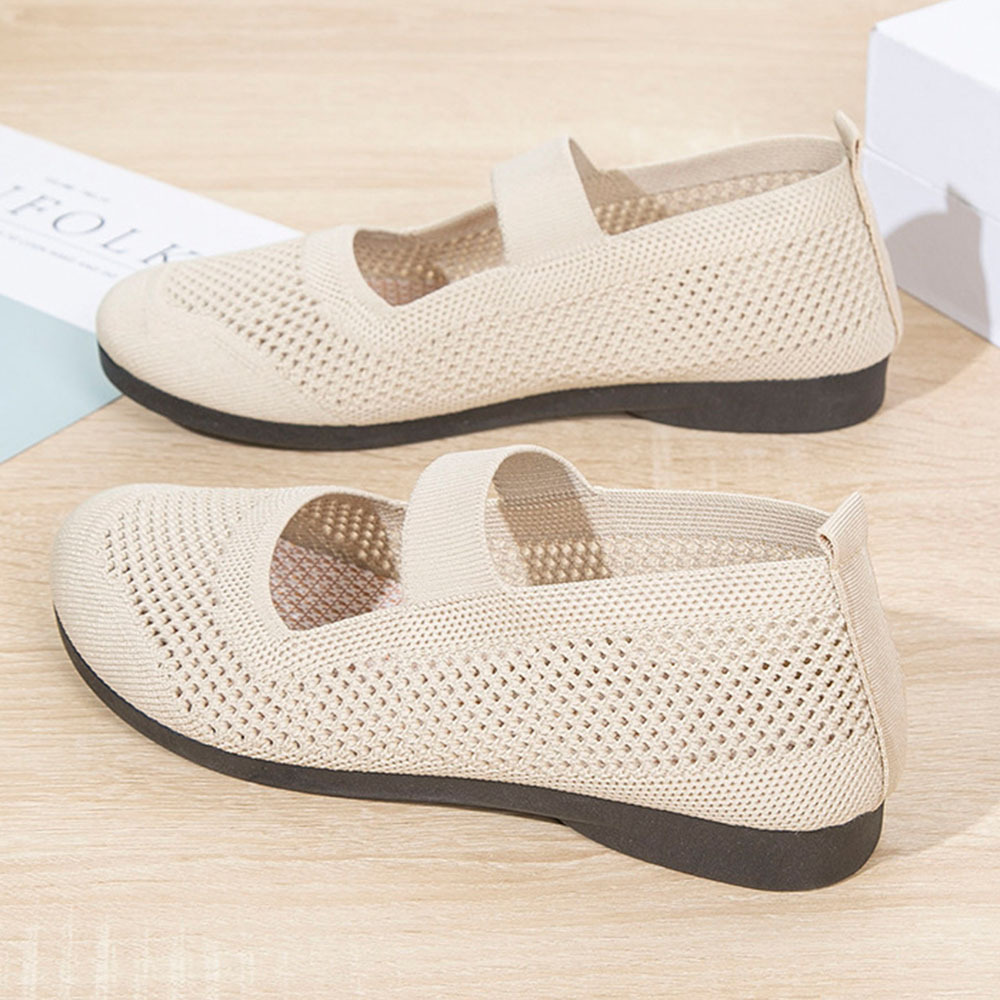 Spring and Autumn Women's Hollow Fly Knit Slip-on Casual Shoes