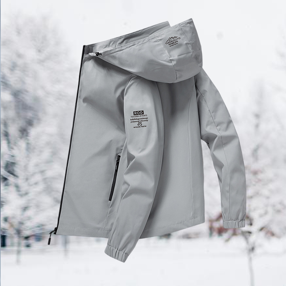 Olivoslindo Chaqueta casual outdoor para hombre con capucha desmontable