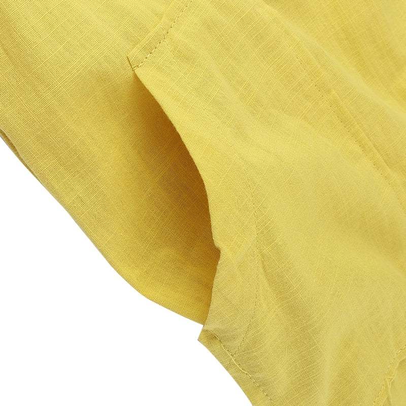 Women's elegant solid color slit pocket shirt dress