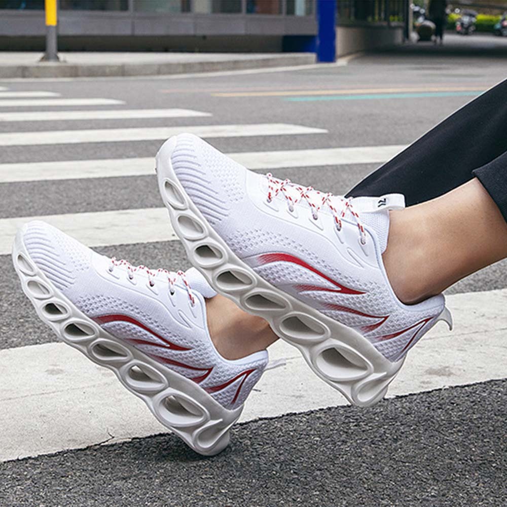 Zapatillas de deporte con cordones de malla flameada transpirable para hombre