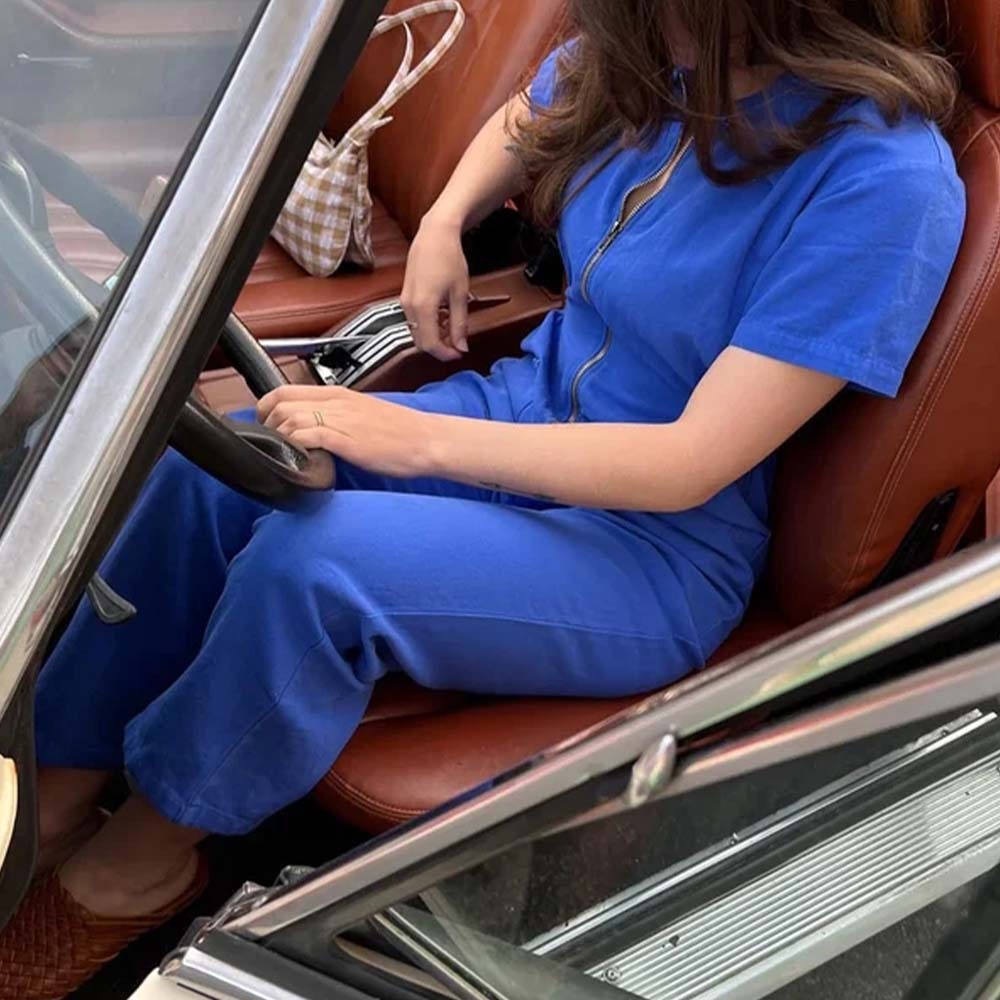 Women's practical multifunctional short-sleeved jumpsuit