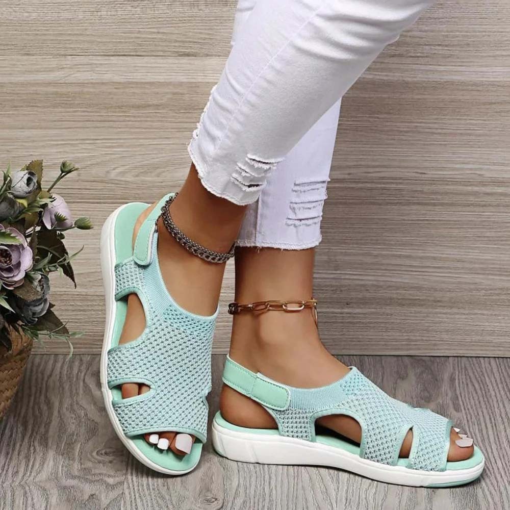 Sandalias huecas de malla para mujer, suaves y cómodas