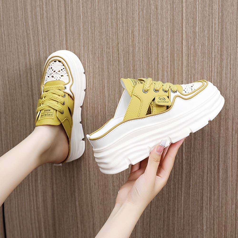 Pantuflas de mujer de suela gruesa, transpirables y cómodas