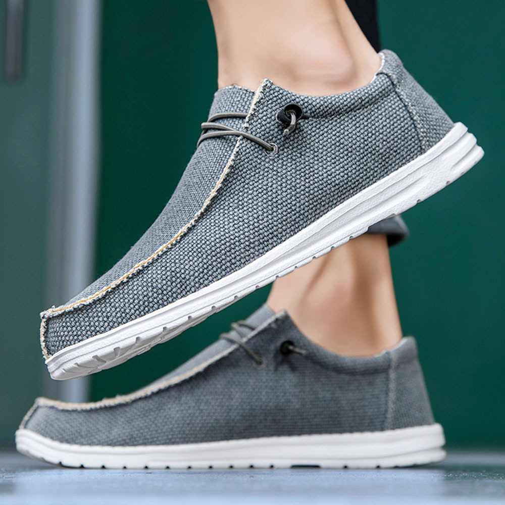 Olivoslindo Zapatos casuales de lona Mocasines de hombre Zapatos de tela Zapatos de pesca