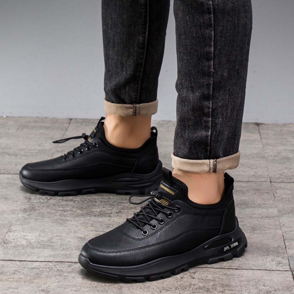 Zapatillas casual hombre de piel con cordones